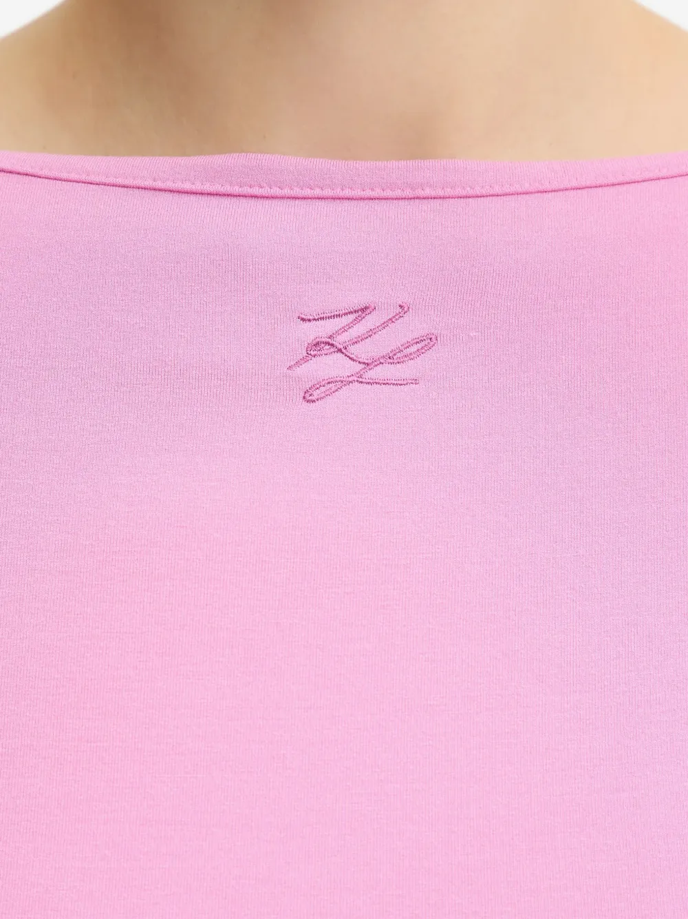 Karl Lagerfeld Top met geborduurd logo Roze