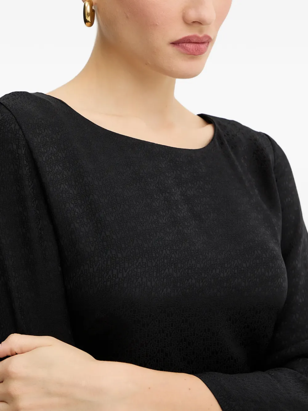 Karl Lagerfeld Geplooide midi-jurk Zwart