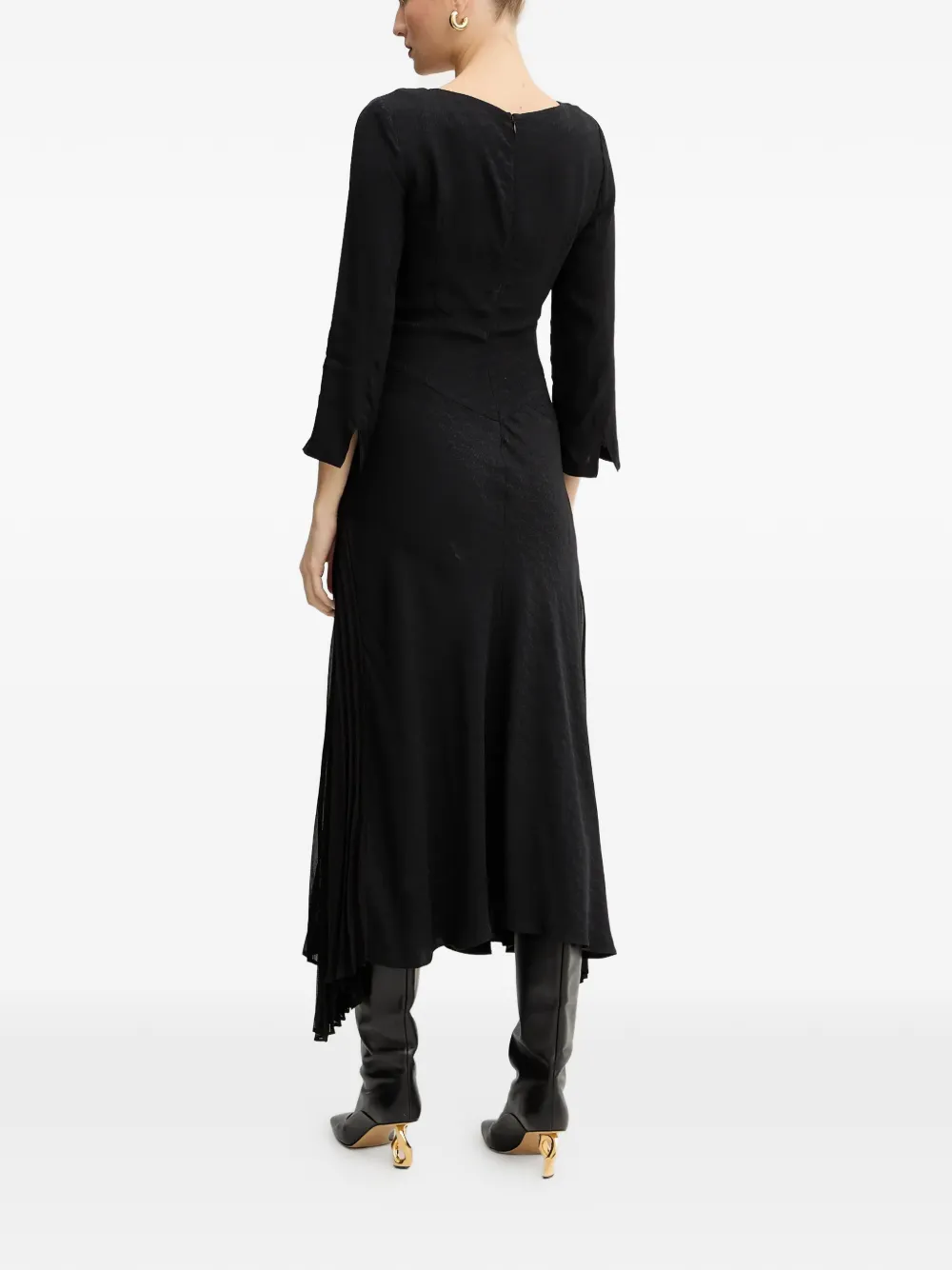 Karl Lagerfeld Geplooide midi-jurk Zwart