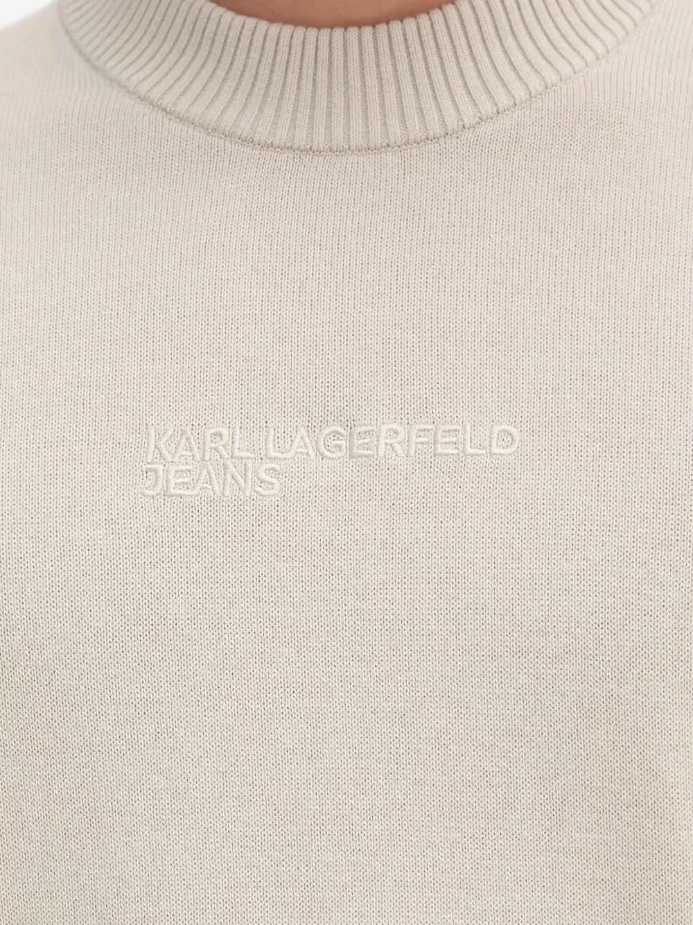 Karl Lagerfeld Jeans Trui met ronde hals en logodetail Beige