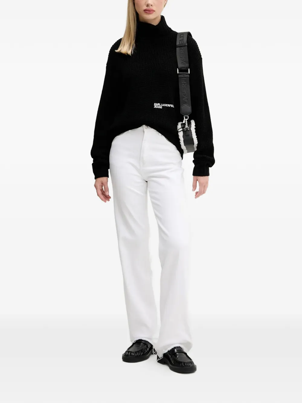 Karl Lagerfeld Jeans Coltrui met logo Zwart