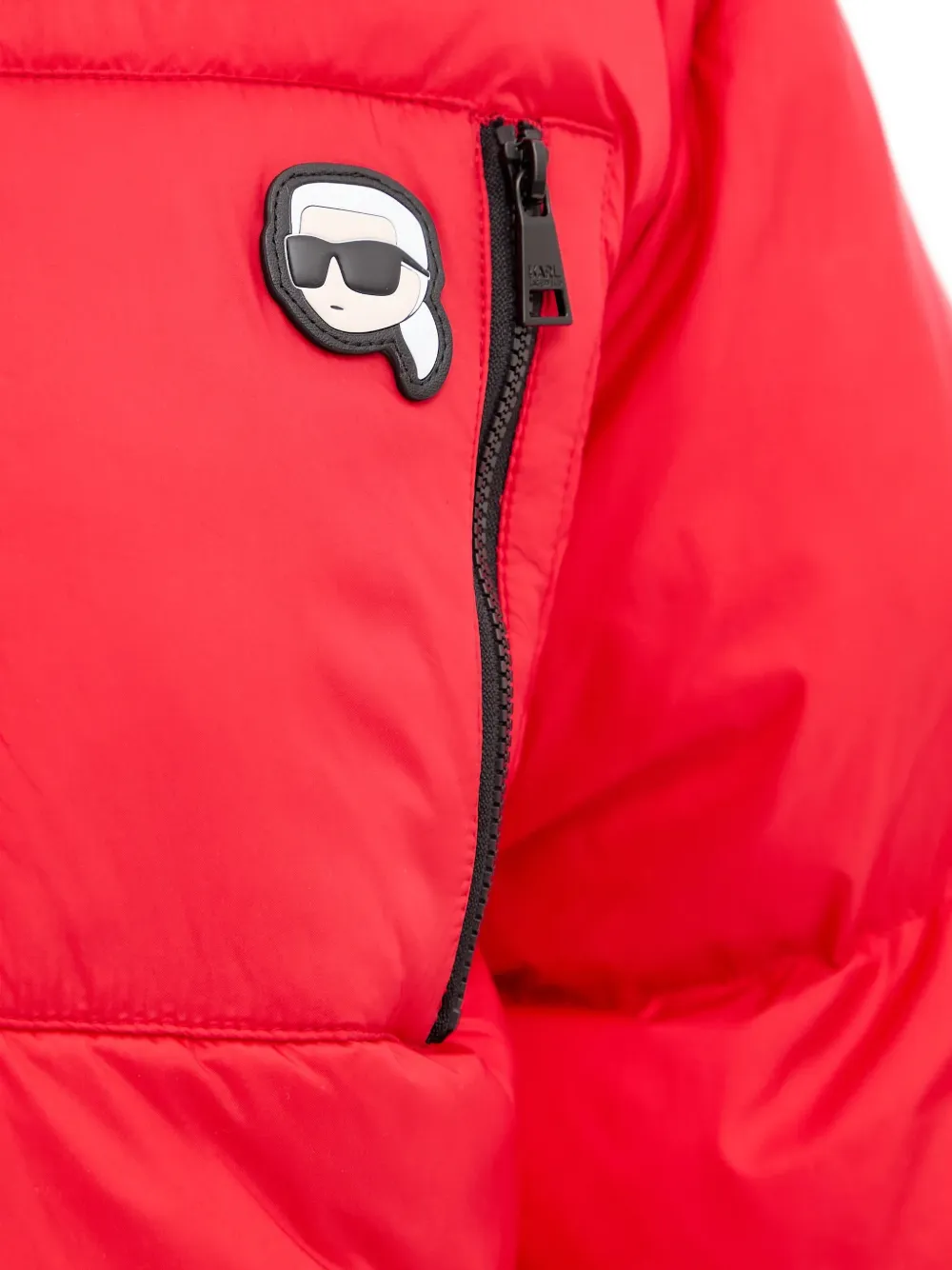 Karl Lagerfeld Donsjack met logopatch Rood