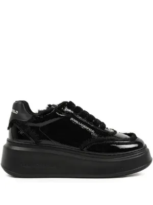 Karl Lagerfeld Logo Platform Sneakers | Black | FARFETCH