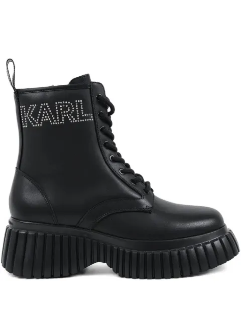 Karl Lagerfeld logo-embellished combat boots
