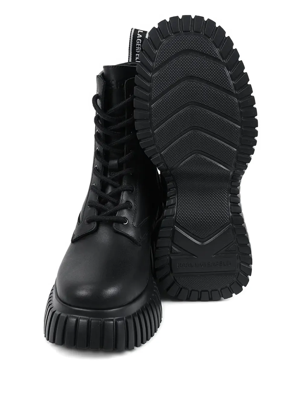 Karl Lagerfeld Logo-embellished Combat Boots In Black