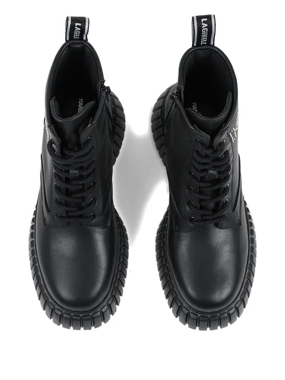Karl Lagerfeld Logo-embellished Combat Boots In Black