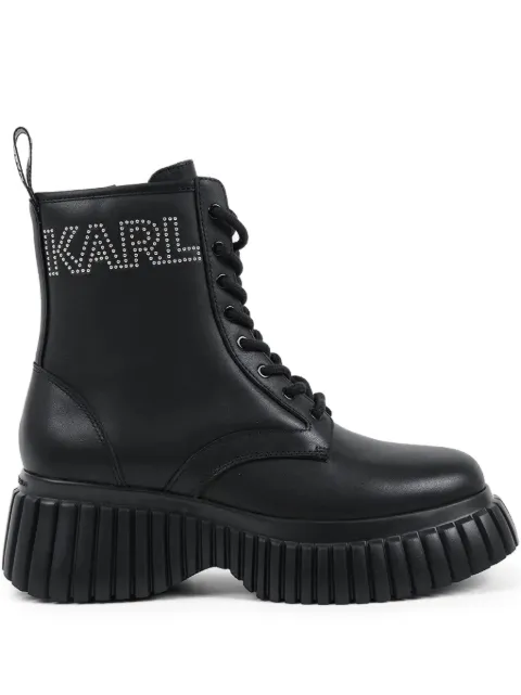 Karl Lagerfeld logo-embellished combat boots
