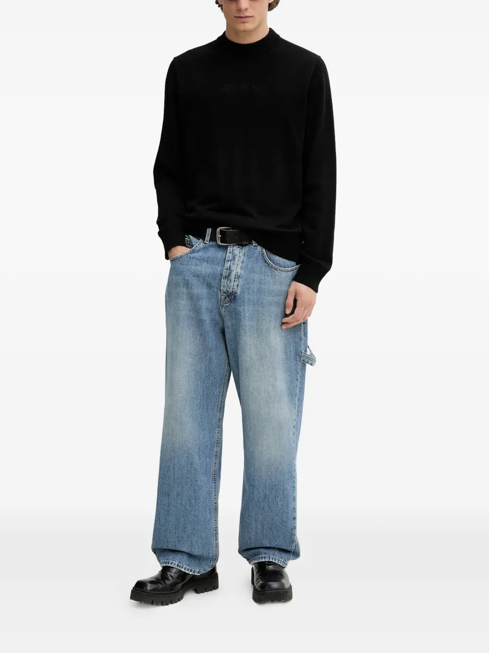 Karl Lagerfeld Jeans mock-neck sweater - Zwart