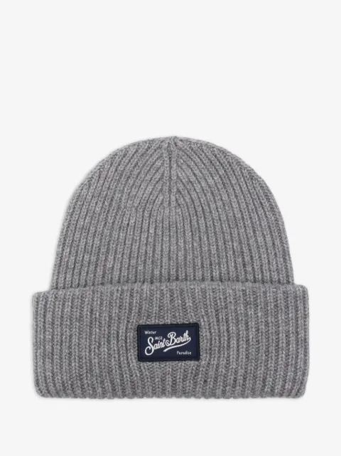 MC2 Saint Barth logo-appliqué ribbed beanie