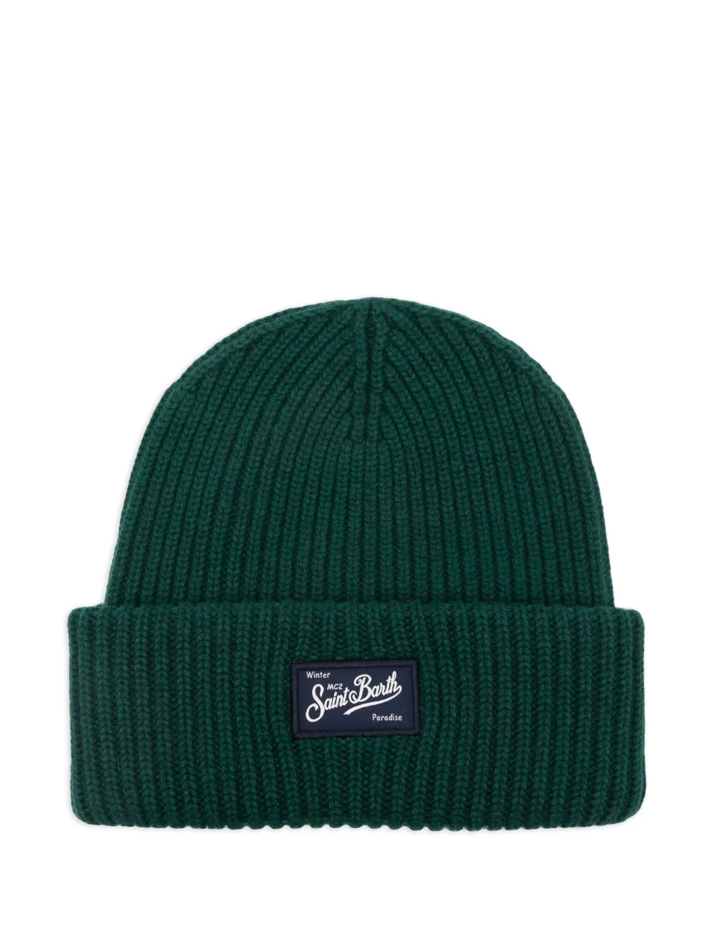 MC2 Saint Barth logo-appliqué ribbed beanie | Green | Image 1