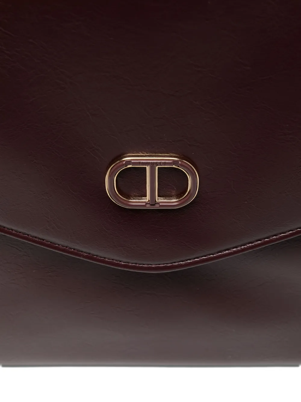 Twinset Leather Tote Bag In Brown