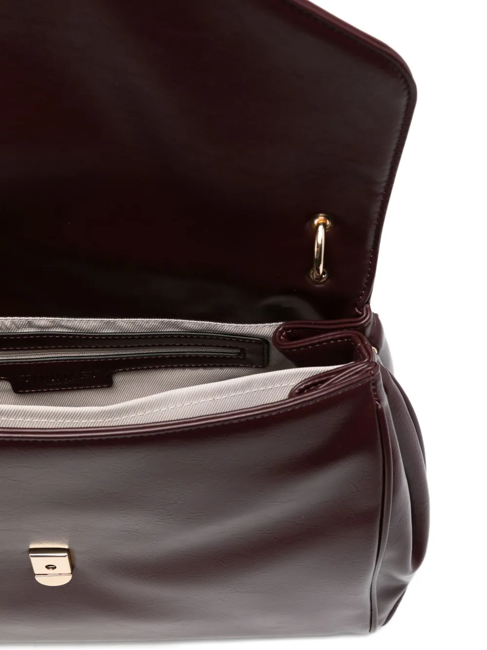 Twinset Leather Tote Bag In Brown