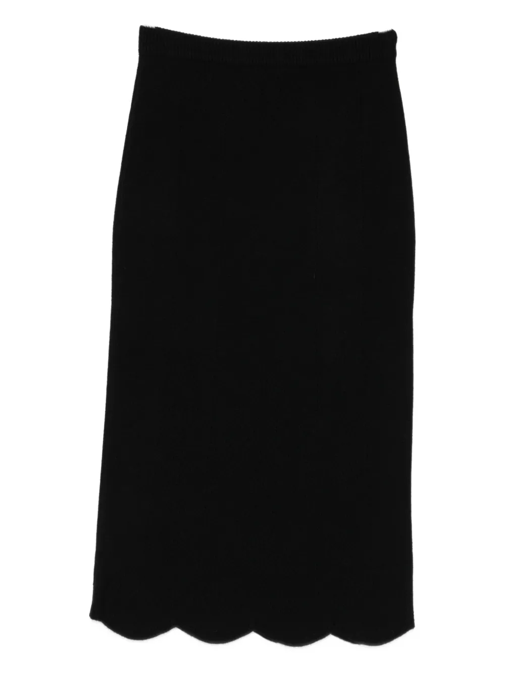 Twinset Scallop-hem Midi Skirt In Animal Print