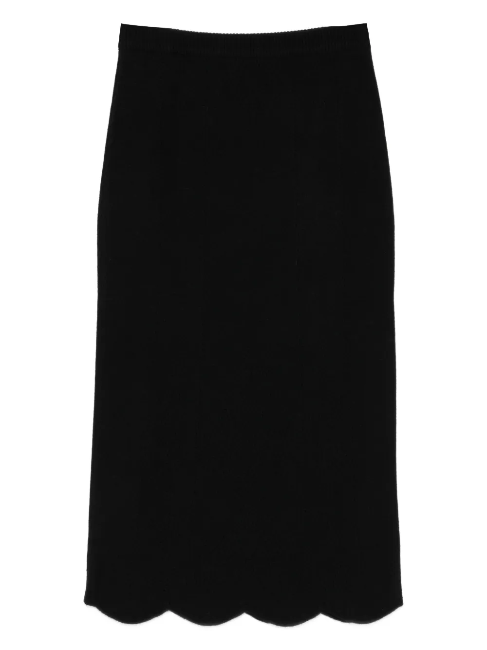 TWINSET falda midi con dobladillo festoneado | negro | Image 1