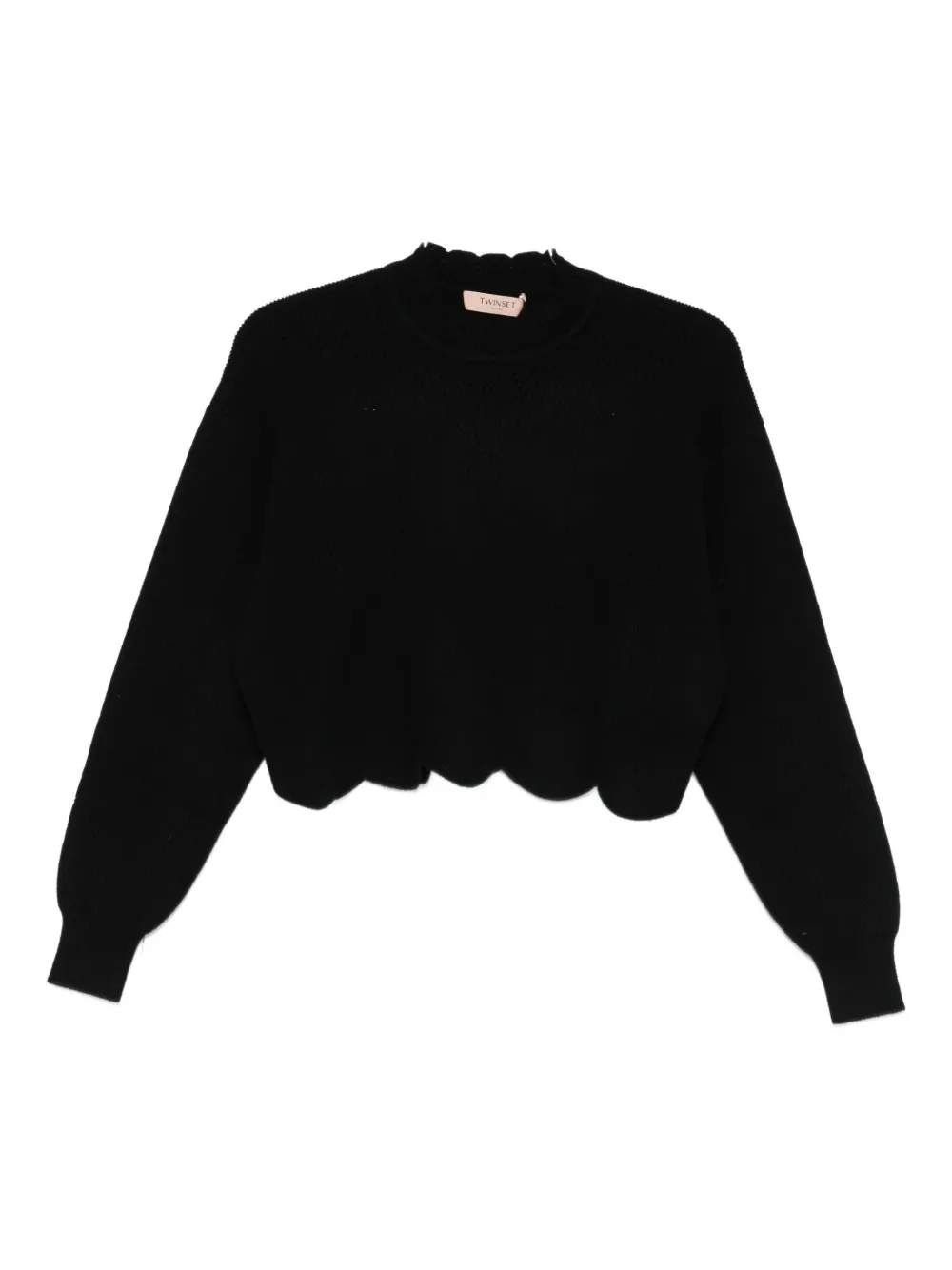 Twinset Black Sweater With Round Neckline In Black
