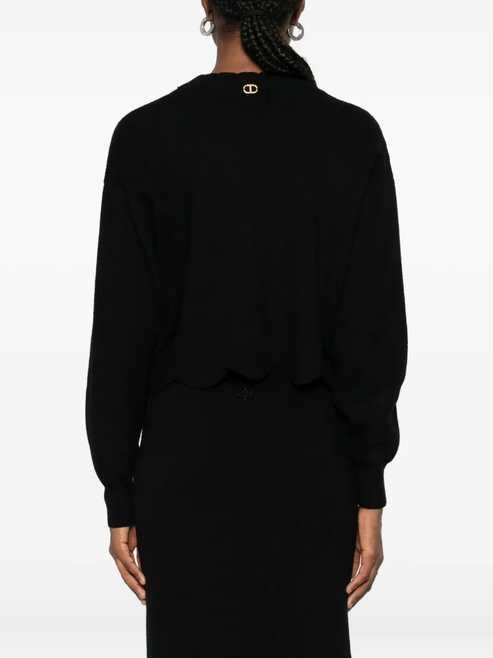 Twinset Black Sweater With Round Neckline In Black