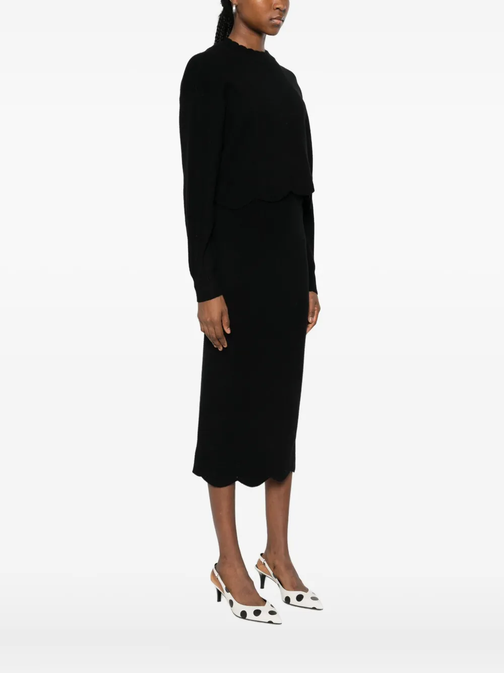 Twinset Black Sweater With Round Neckline In Black