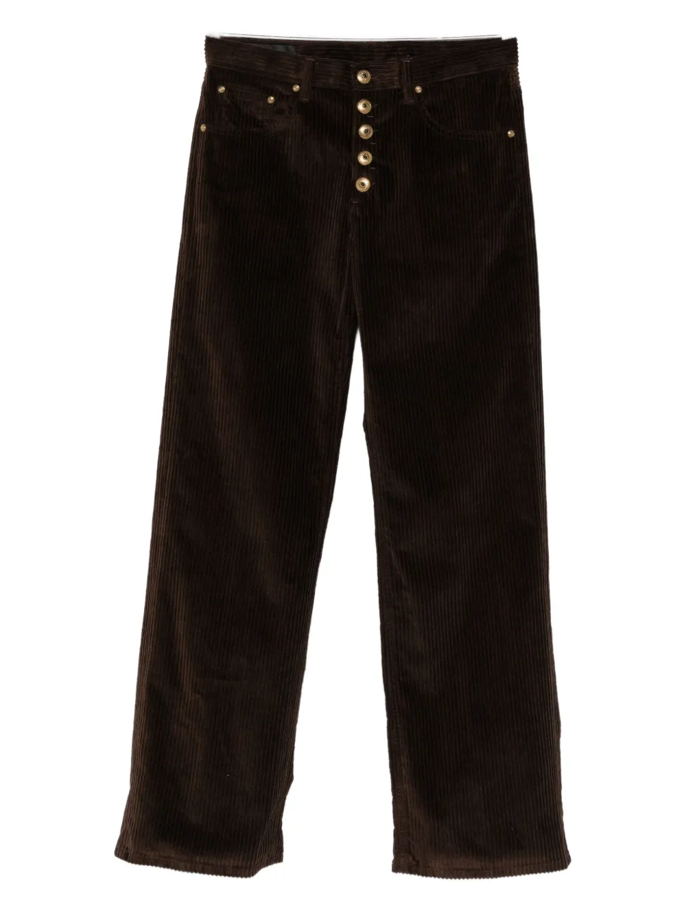Dondup Buttoned Corduroy Pants In Brown