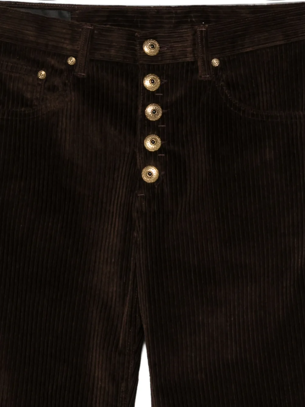 Dondup Buttoned Corduroy Pants In Brown
