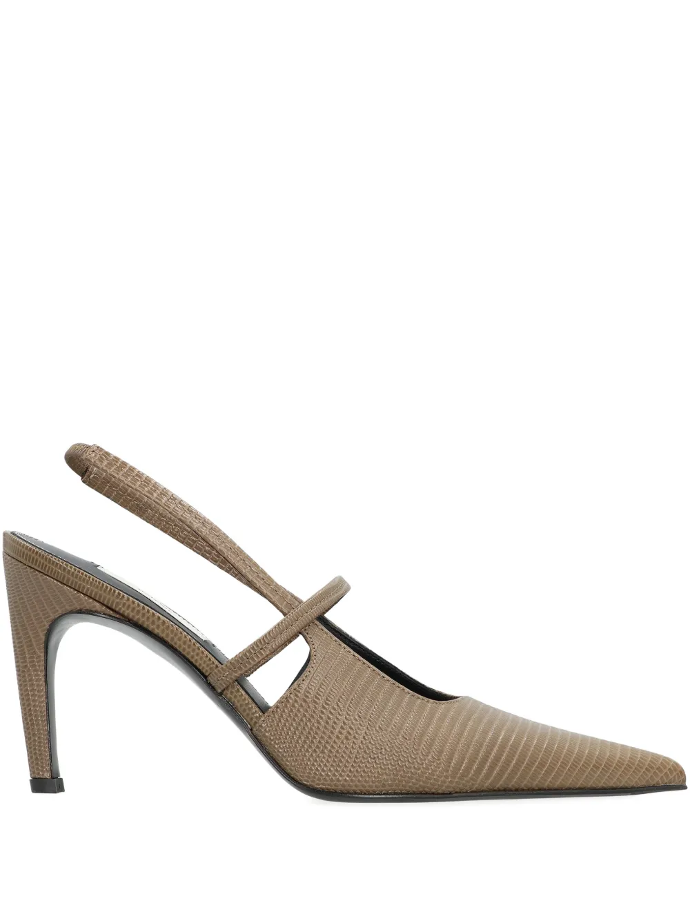 TOTEME 100mm lizard-effect strap heeled pumps – Neutrals