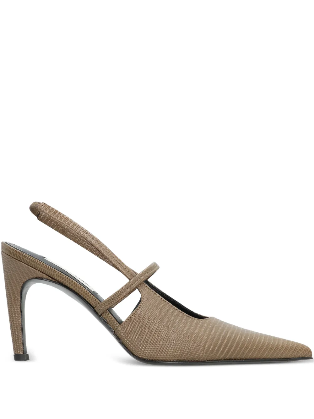 TOTEME 100mm lizard-effect strap heeled pumps – Neutrals