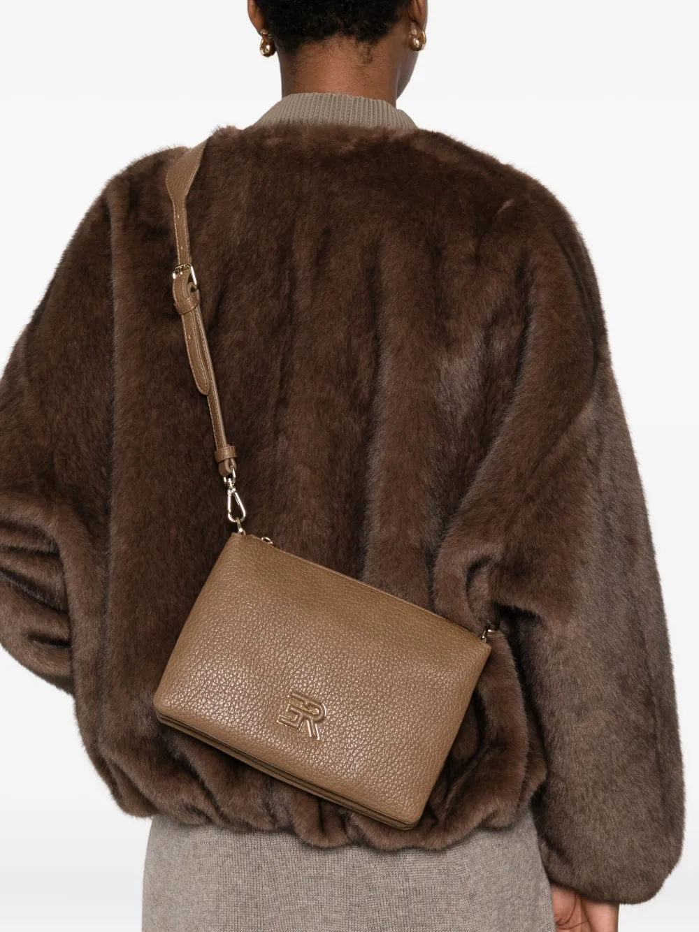 Ermanno Scervino Triple Cross Body Bag In Brown