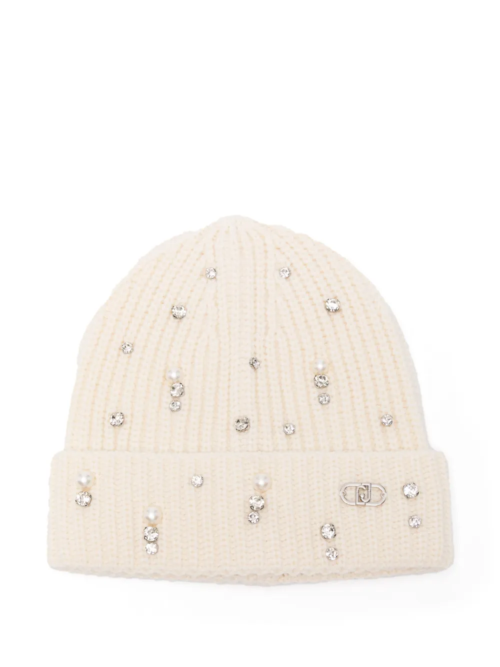 Liu •jo Pearl-embellished Beanie In Neutral
