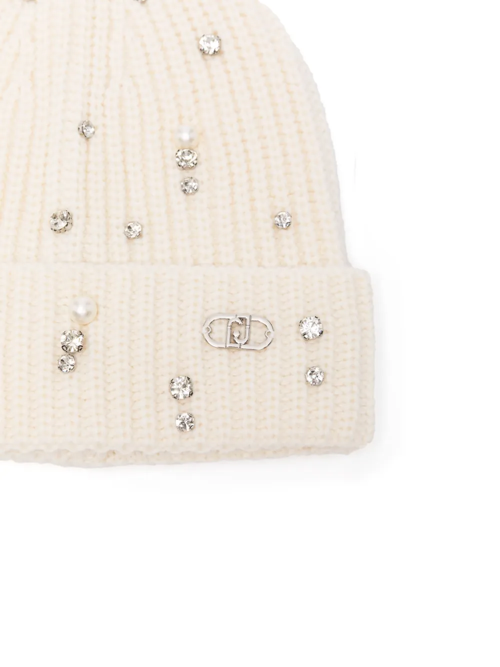 Liu Jo Kids pearl-embellished beanie - Beige