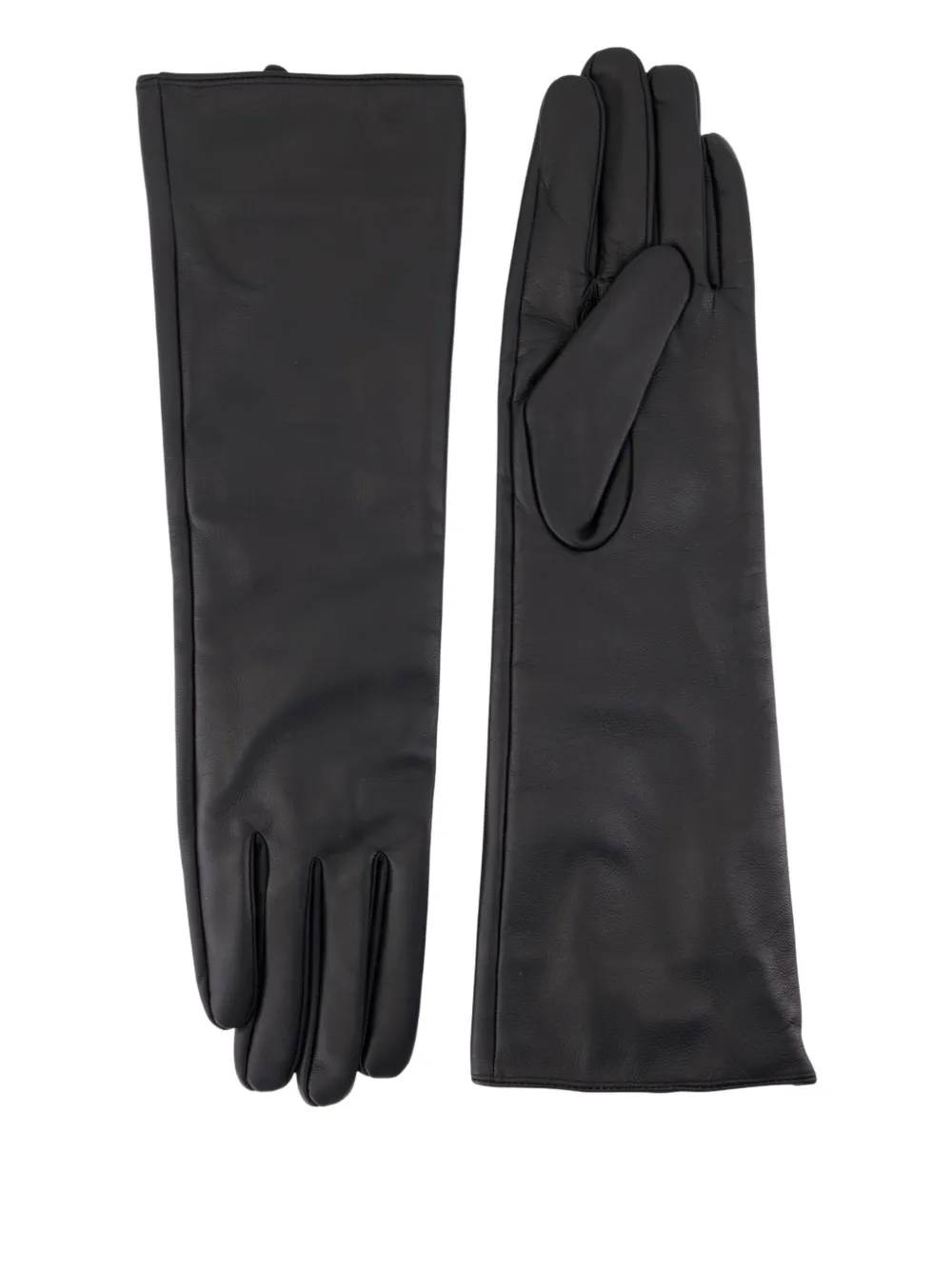 Samsoe & Samsoe Leather Gloves In Black