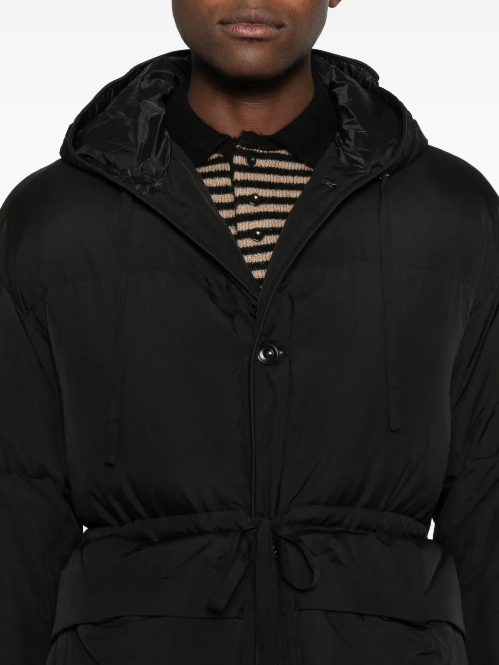 TONYWACK Gewatteerde jas met capuchon Zwart