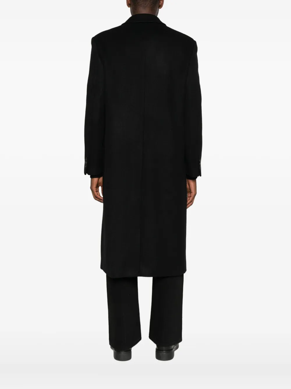 Tonywack Double-breasted Long Coat With Notch Lapel In Animal Print