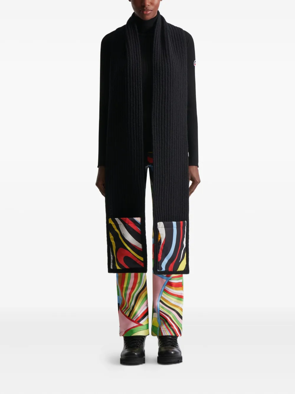 Fusalp Tania Patchwork Scarf In Black