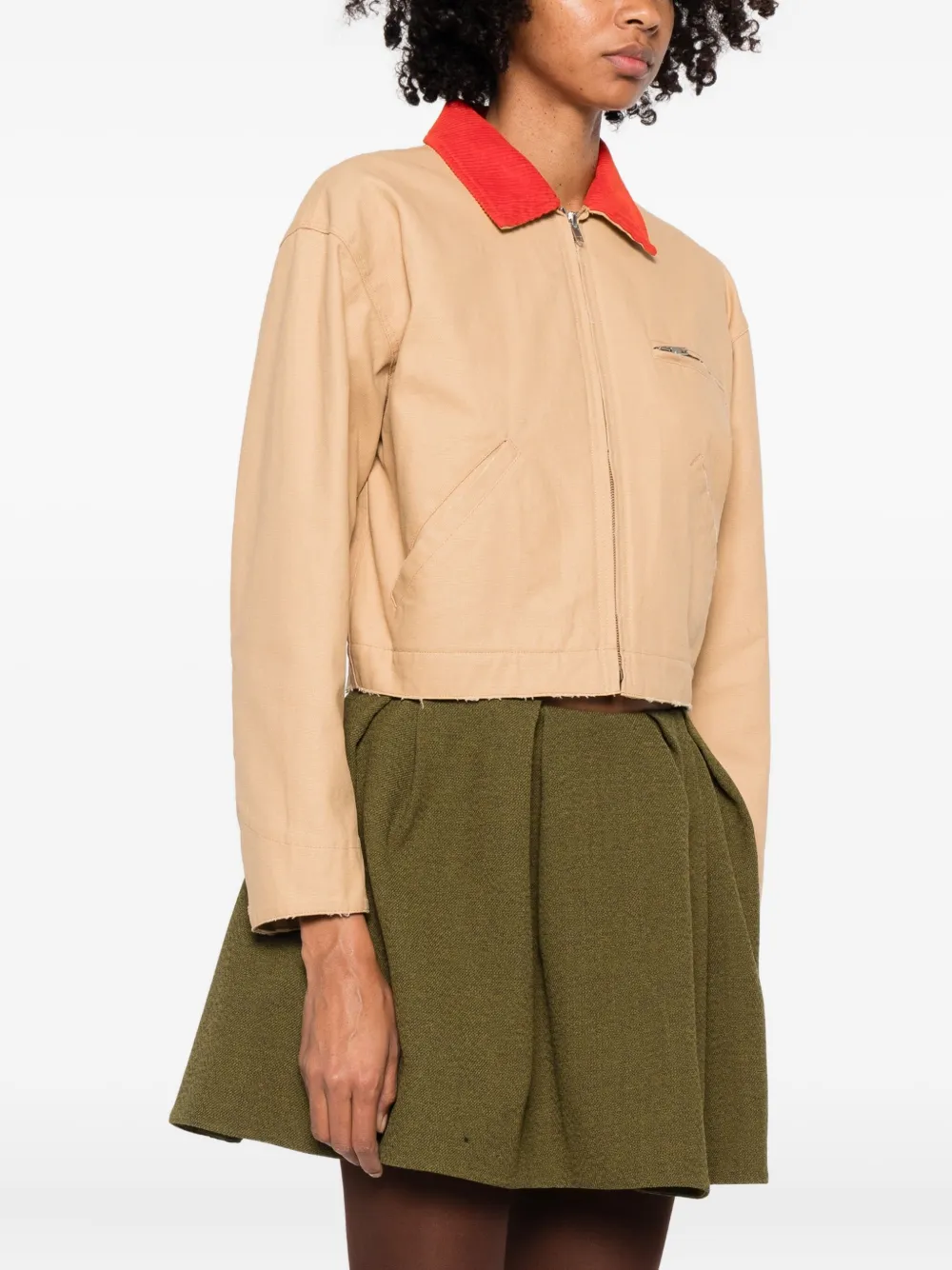 A.P.C. Cropped jack met rits Beige