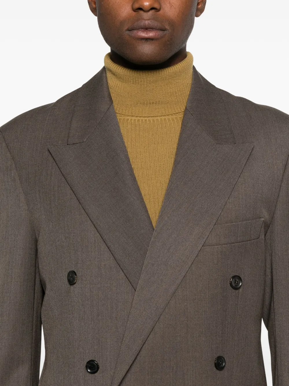 Tonywack Double-breasted Blazer In Brown