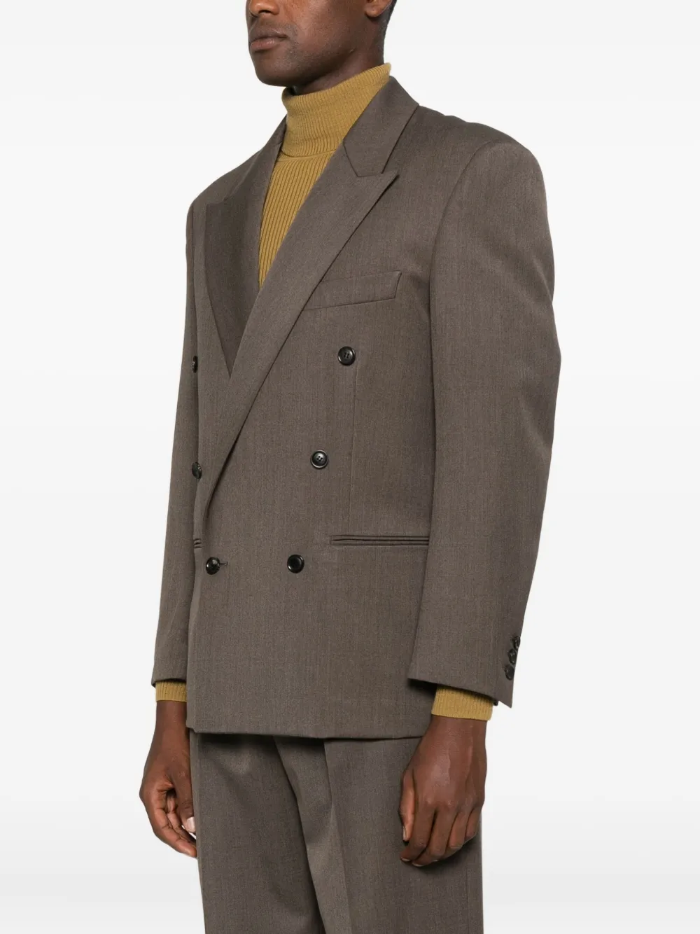 Tonywack Double-breasted Blazer In Brown