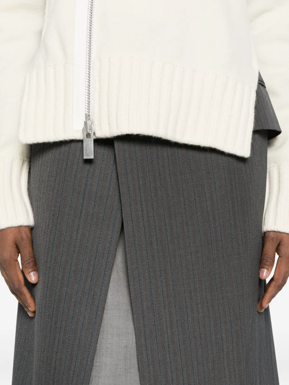 Sacai Panelled Jacket In Gray