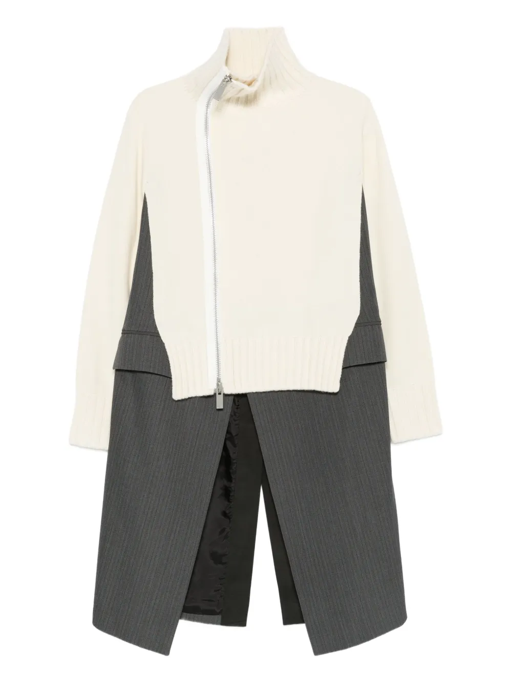 Sacai Panelled Jacket In Gray