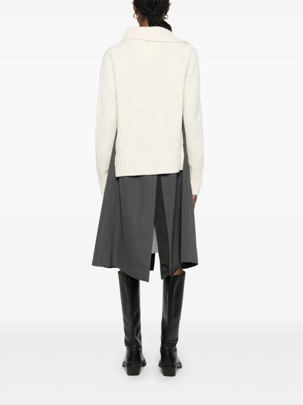 Sacai Panelled Jacket In Gray