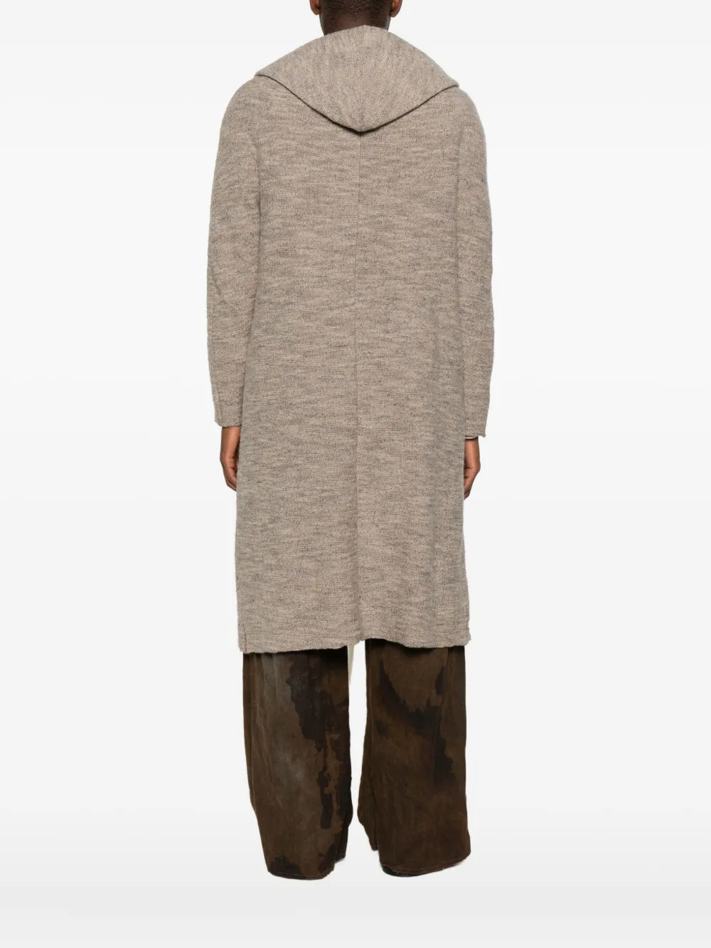 K'ang Hooded Button-up Coat In Brown