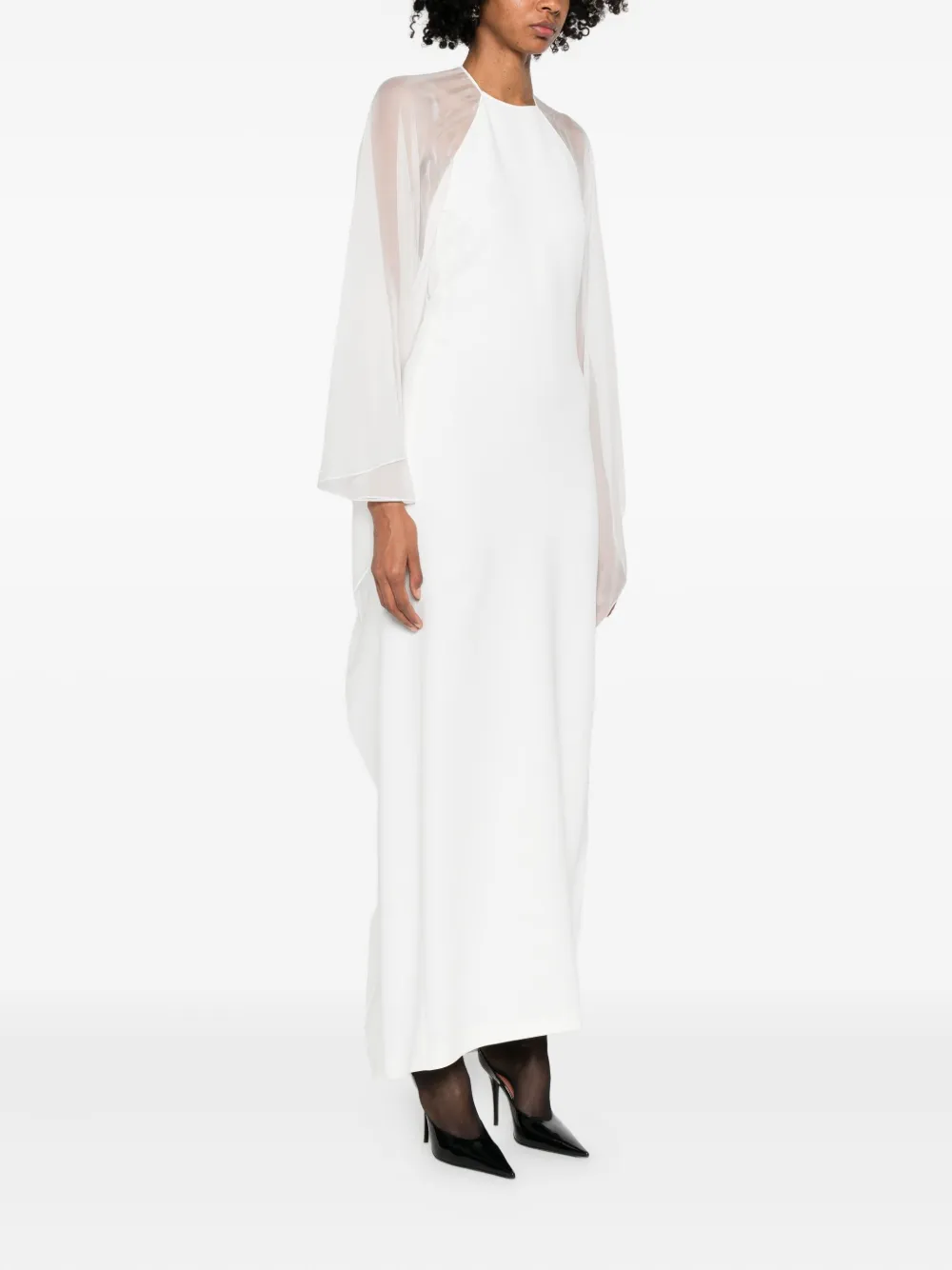 Alberta Ferretti Semi-doorzichtige maxi-jurk Wit