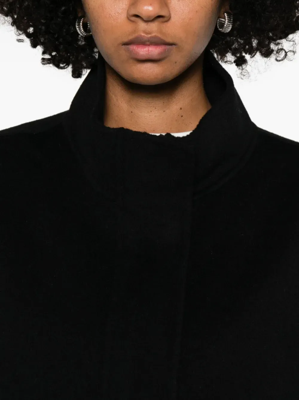 Glox Double-breasted Coat In Black