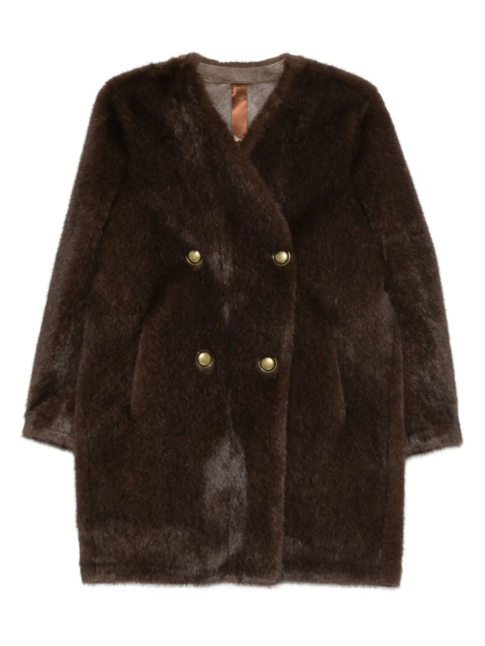 Glox Double-breasted Coat In Black