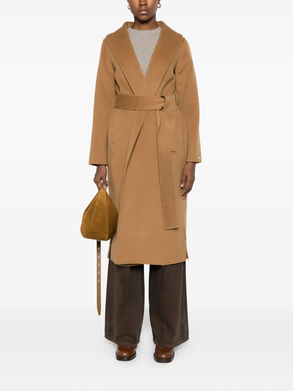 Glox belted coat - Bruin