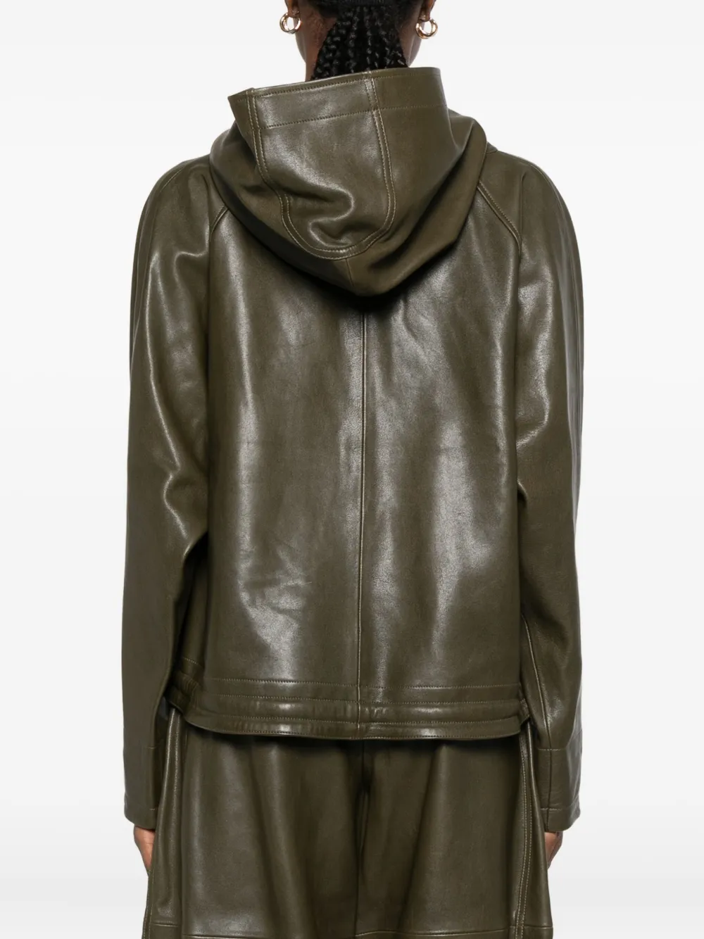 Co Leren hoodie Groen