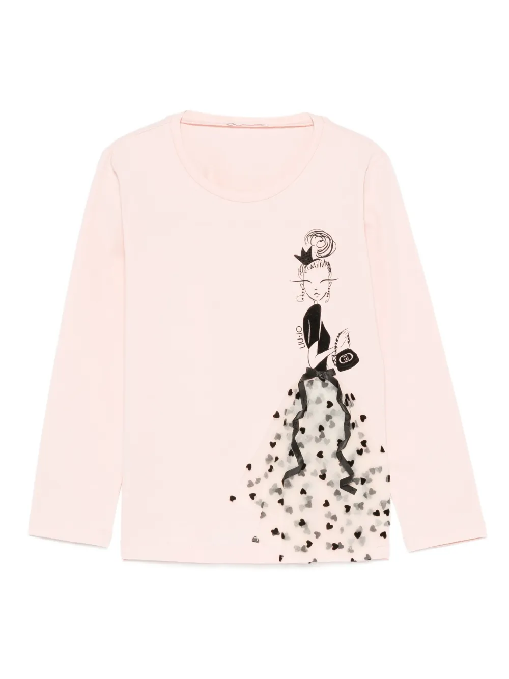 Liu •jo Graphic-print Long-sleeved T-shirt In Pink