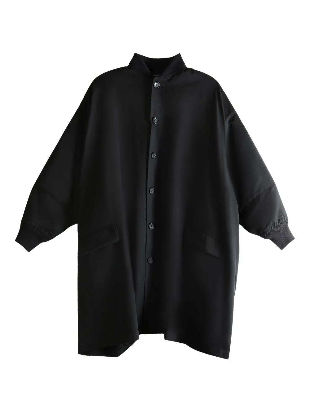Yohji Yamamoto Button Wool Coat In Black