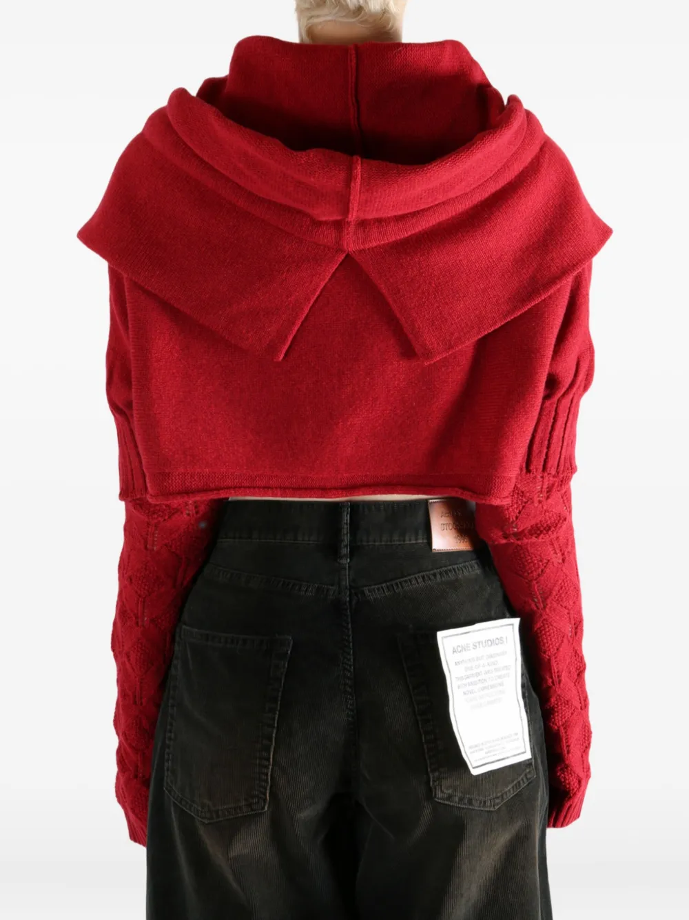 Yohji Yamamoto Cropped Hoodie In Red