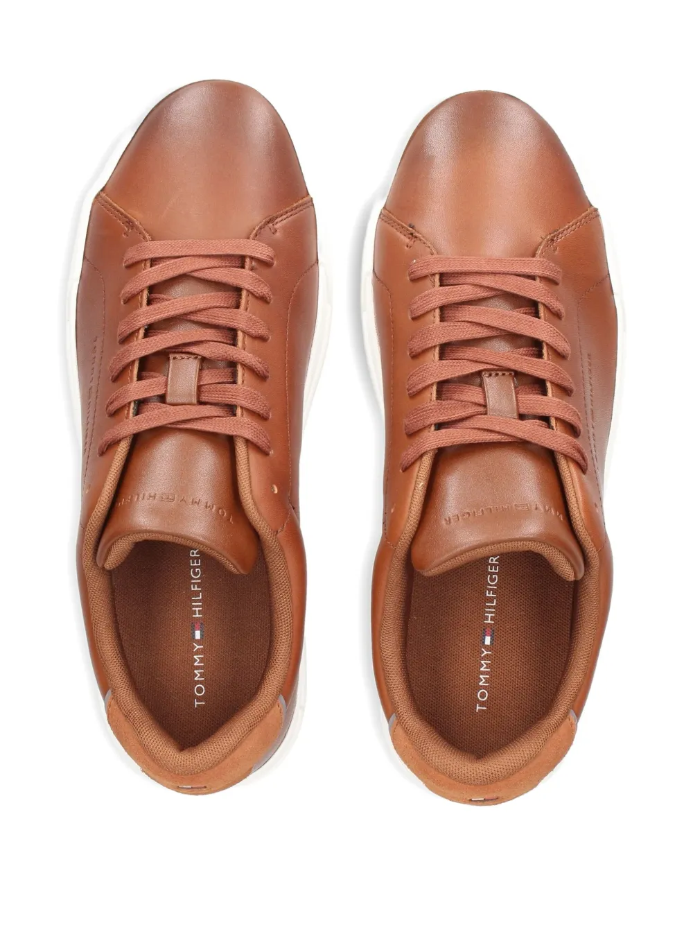 Tommy Hilfiger Iconic leren sneakers Bruin