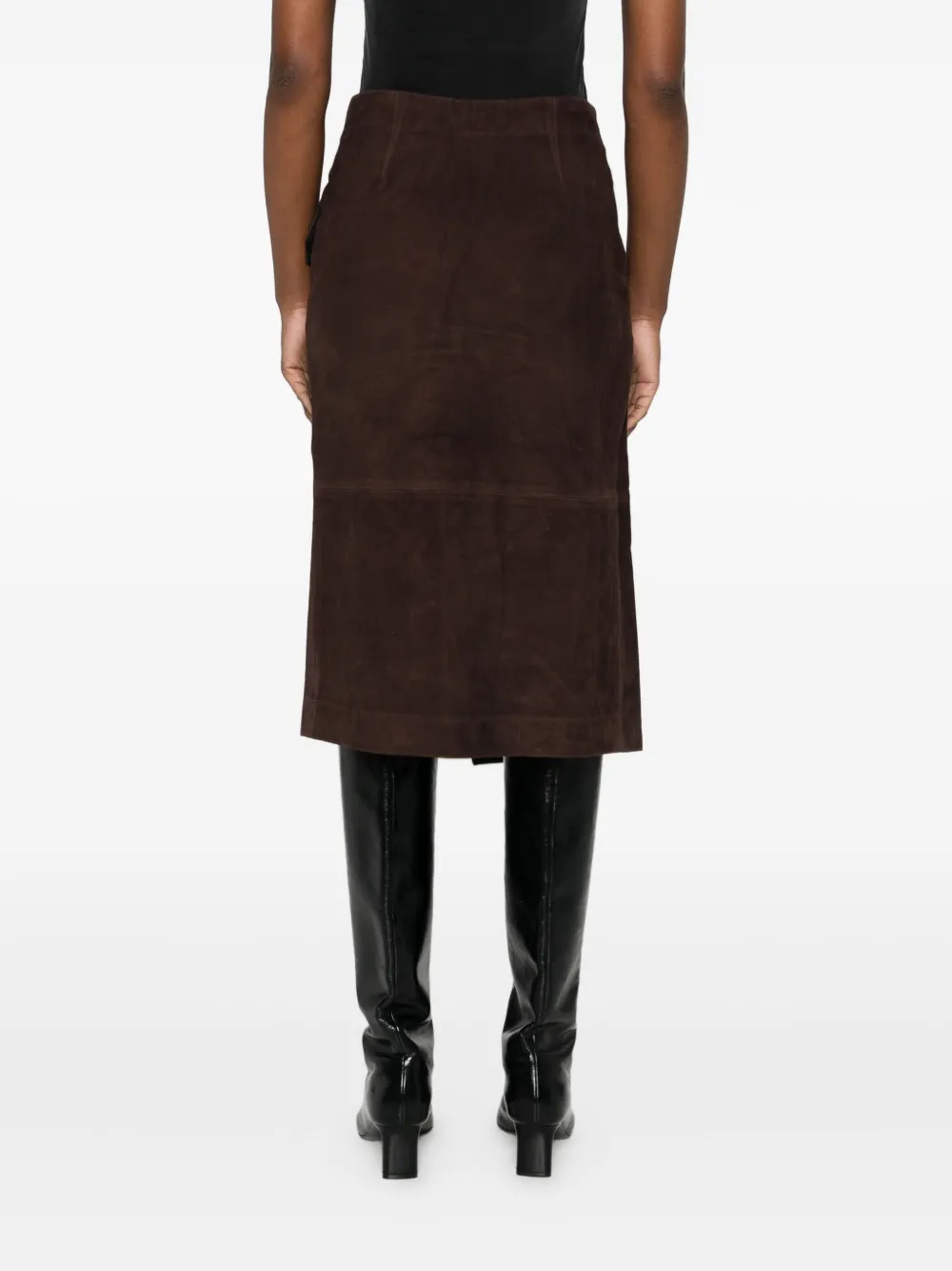 Co Flap-pocket Wrap Skirt In Brown