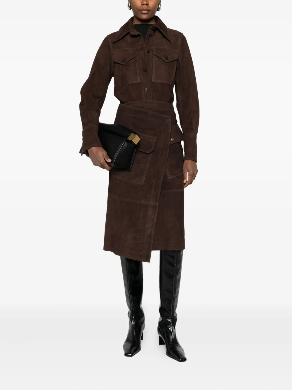 Co flap-pocket wrap skirt - Bruin